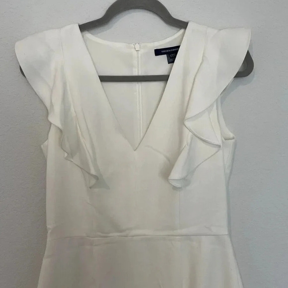 French Connection Dress Womens Medium Whisper Ruffle White Minidress Sleeveless - Picture 5 of 10
